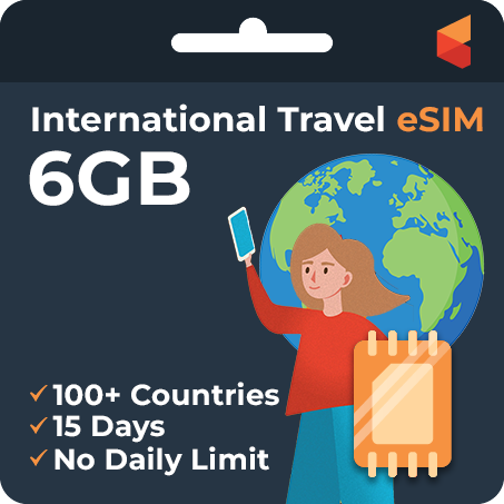 [eSIM] 15 Day International Travel eSIM(6GB) | SimCorner