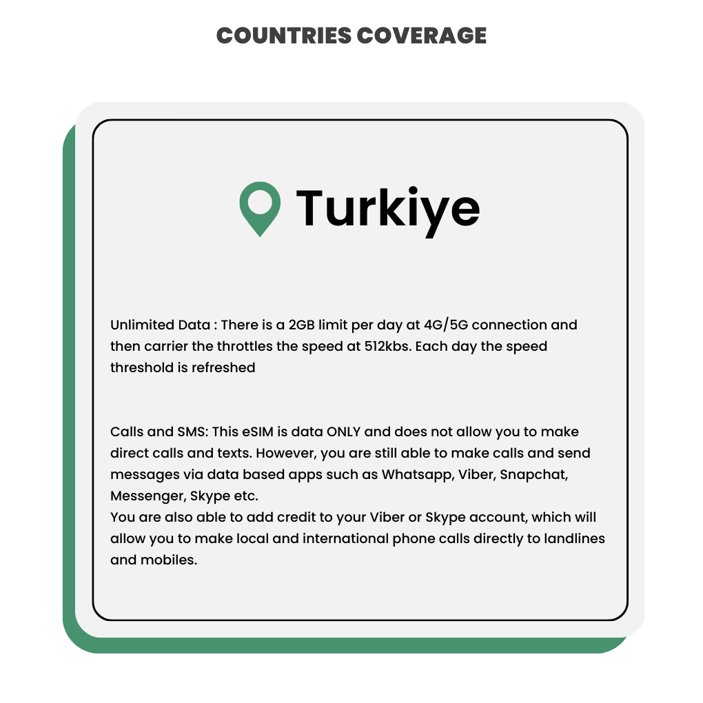 [eSIM] Turkiye Unlimited Data