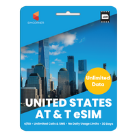 Thumbnail for [eSIM] AT&T Unlimited MAX Plus (USA, Canada, Mexico) | SimCorner