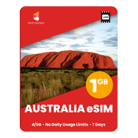 Thumbnail for Australia eSIM: 1GB - 7 Days - SimCorner