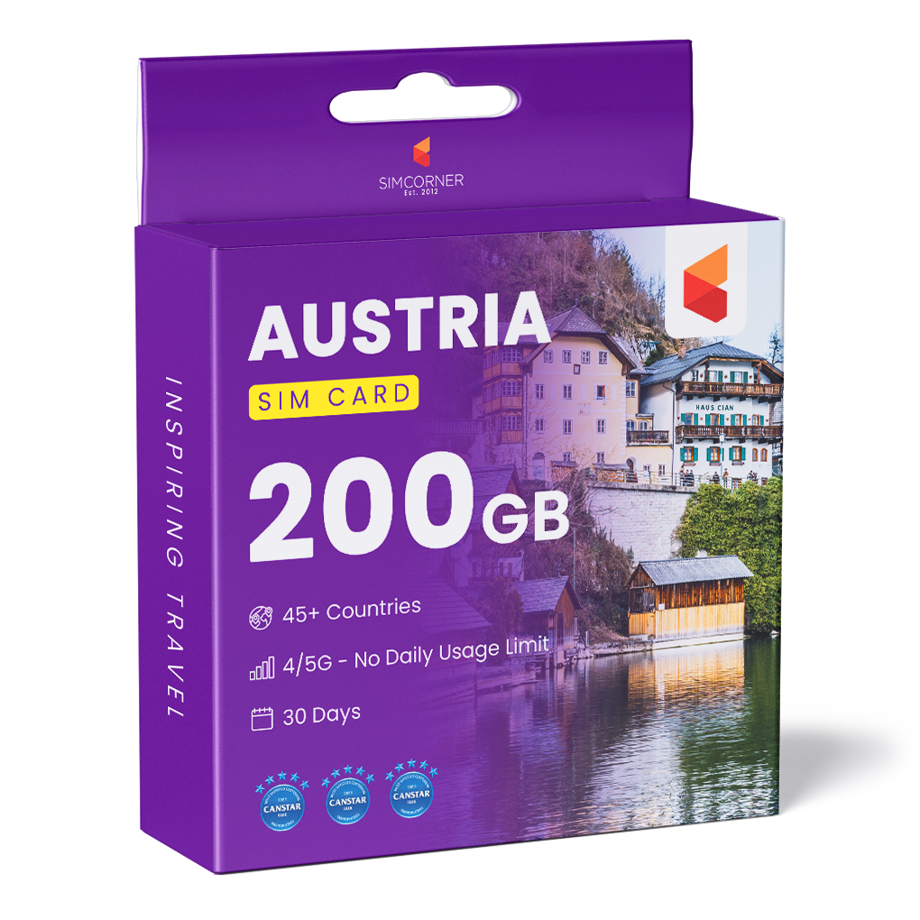 Austria Travel Sim Card 200GB - SimCorner