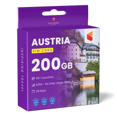 Austria Travel Sim Card 200GB