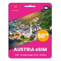 Thumbnail for Austria eSIM: 50GB - 45 Days
-SimCorner