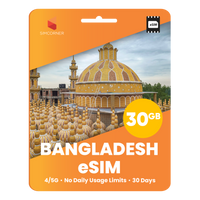 Thumbnail for Bangladesh eSIM: 30GB - 30 Days - SimCorner