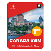 Thumbnail for Canada eSIM: 1GB - 7 Days - SimCorner