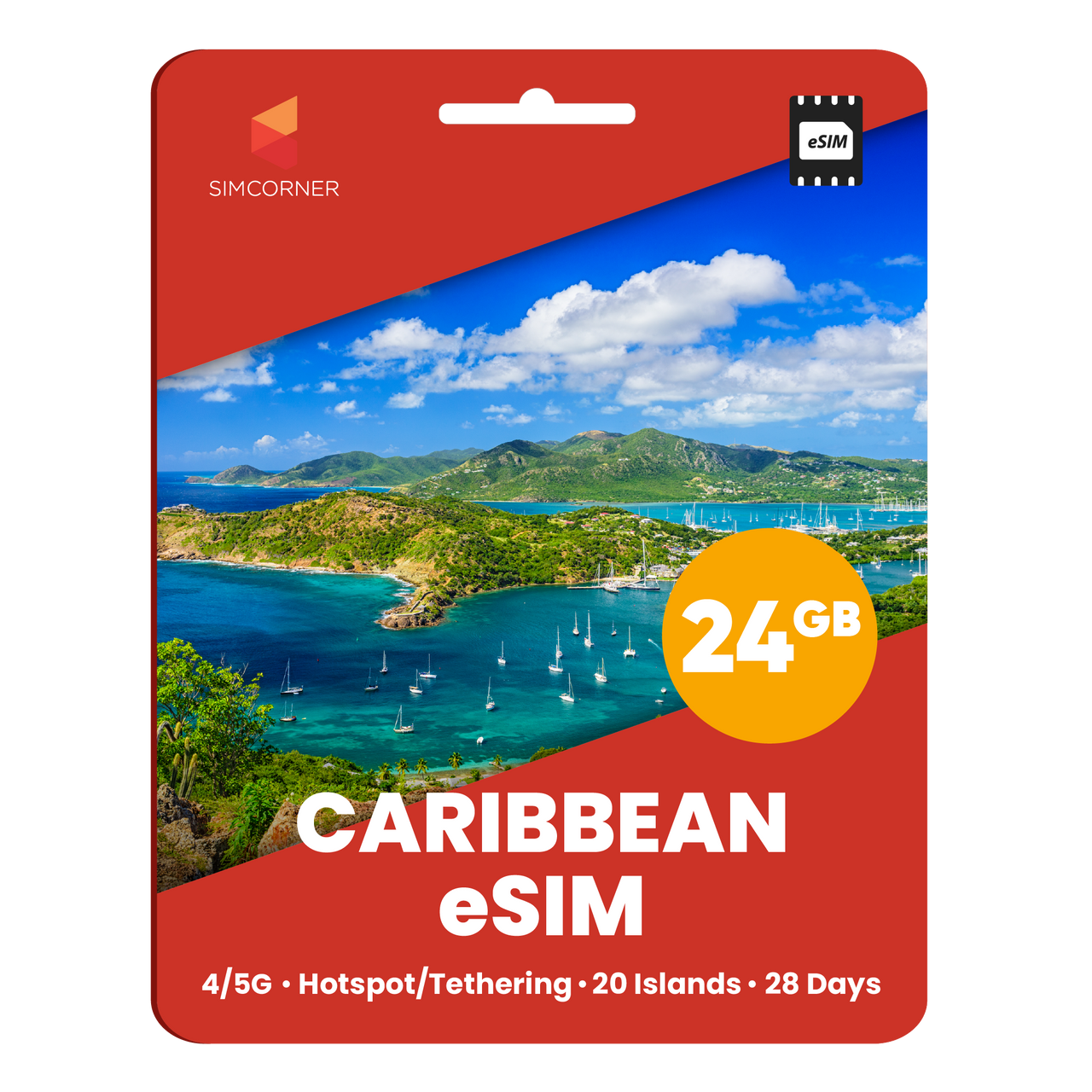 [eSIM] Prepaid Caribbean eSIM Card (24GB)