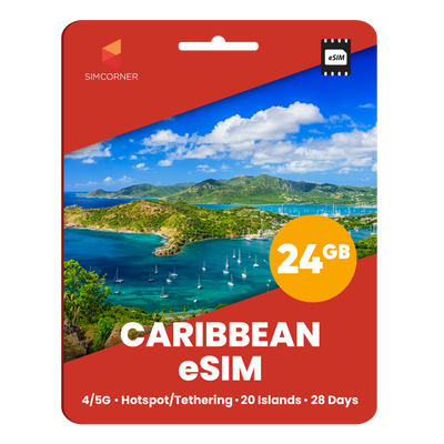 [eSIM] Prepaid Caribbean eSIM Card (24GB)