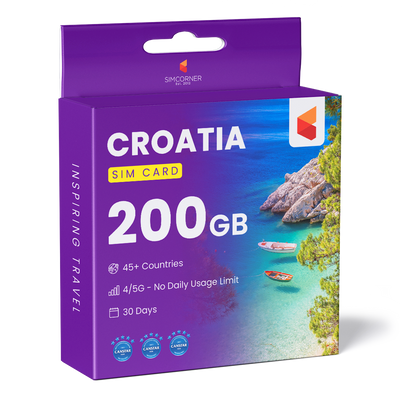 Croatia Travel Sim Card 200GB