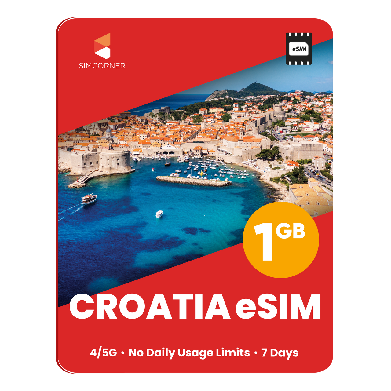 Croatia eSIM: 1GB - 7 Days - SimCorner