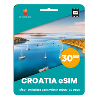 Thumbnail for [eSIM] Croatia eSim Card (30GB) - SimCorner