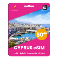 Thumbnail for Cyprus eSIM: 50GB - 45 Days
-SimCorner