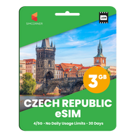 Thumbnail for Czech Republic eSIM: 3GB - 30 Days - SimCorner