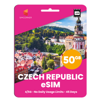 Thumbnail for Czech Republic eSIM: 50GB - 45 Days
-SimCorner