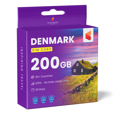 Denmark Travel Sim Card 200GB