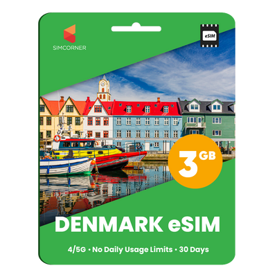 Denmark eSIM: 3GB - 30 Days