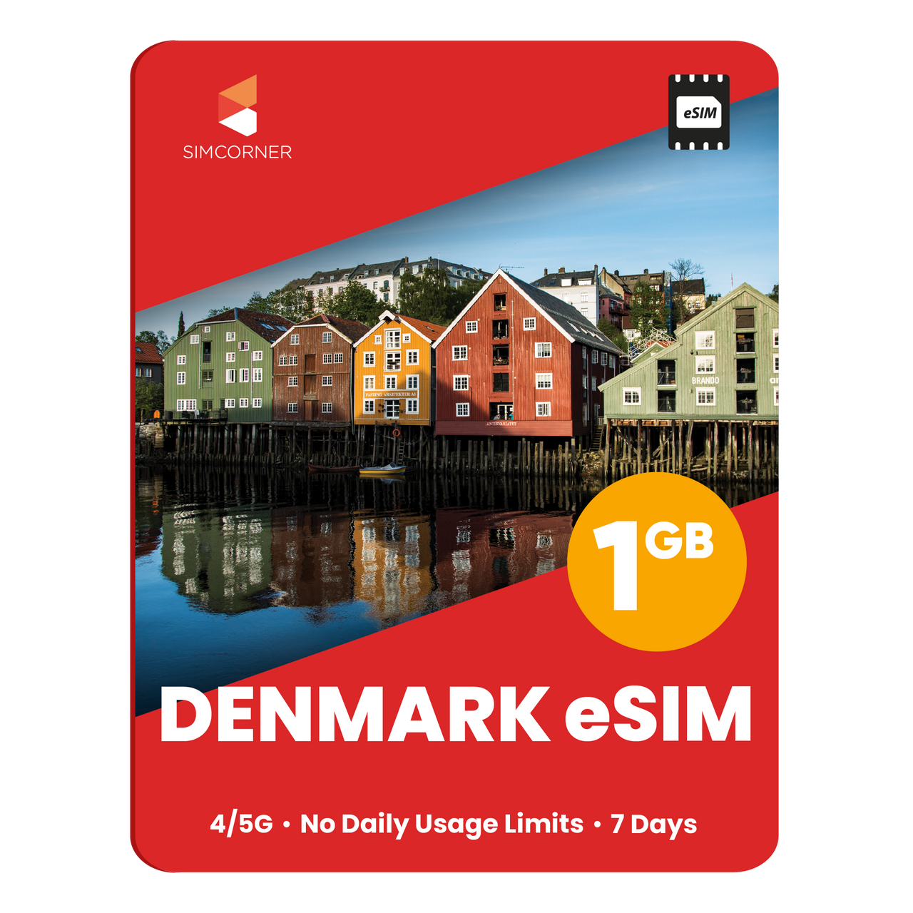 Denmark eSIM: 1GB - 7 Days - SimCorner