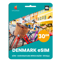 Thumbnail for [eSIM] Denmark eSim Card (30GB) - SimCorner