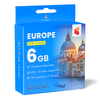 Europe & UK Travel Sim Card (6GB)