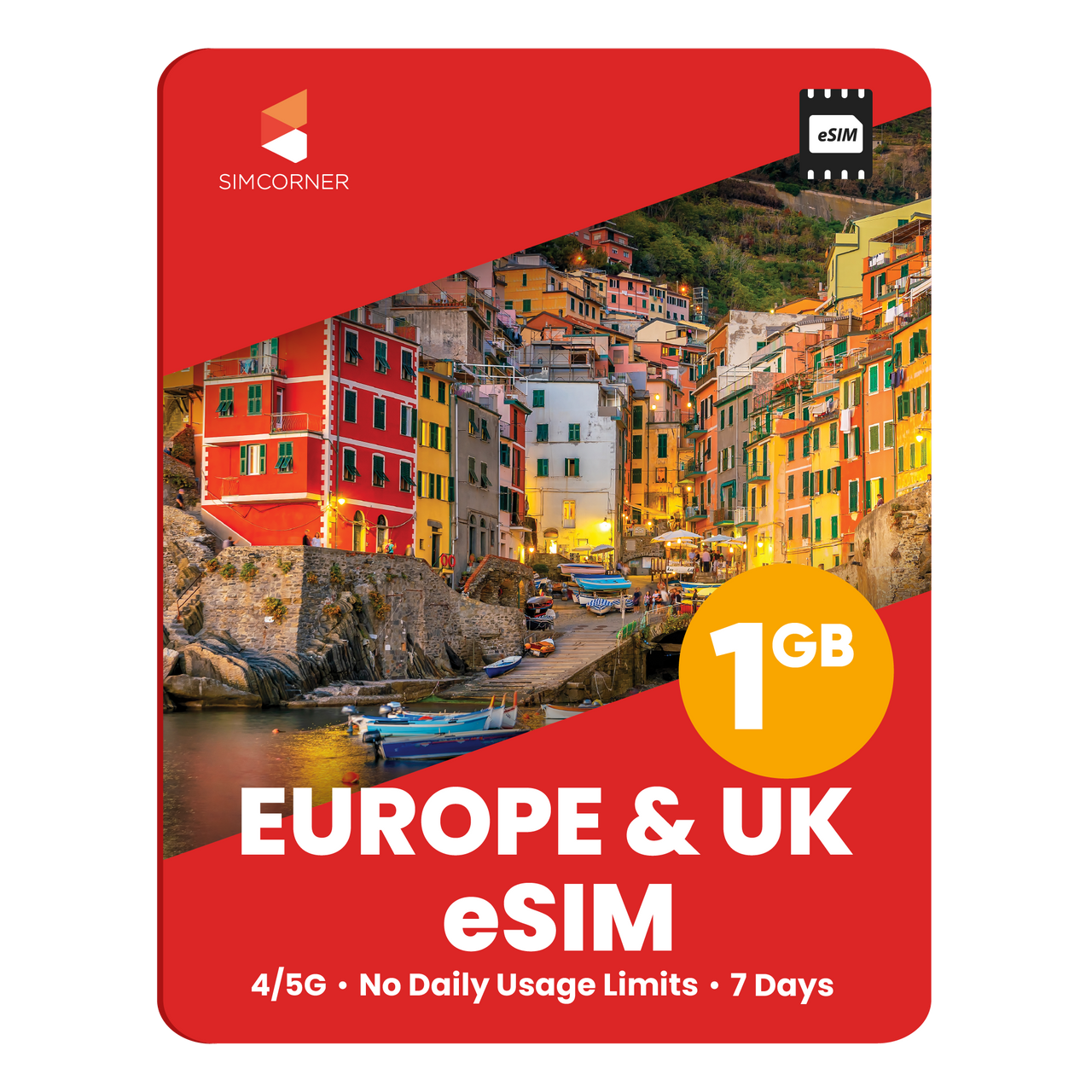 Europe eSIM: 1GB - 7 Days - SimCorner