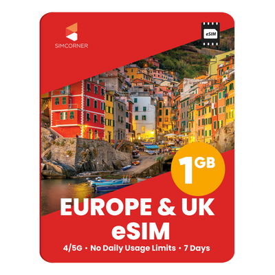 Europe eSIM: 1GB - 7 Days