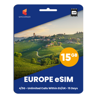 Thumbnail for [eSIM] Europe eSIM (15GB) | SimCorner