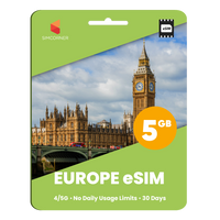 Thumbnail for Europe eSIM: 5GB - 30 Days - SimCorner 