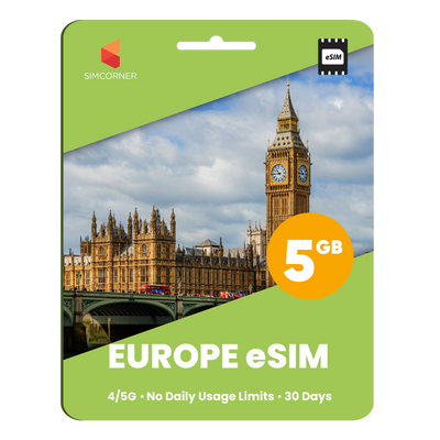 Europe eSIM: 5GB - 30 Days