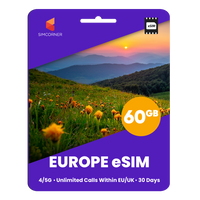 Thumbnail for [eSIM] Europe eSim Card (60GB) | SimCorner