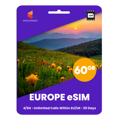 [eSIM] Europe eSim Card (60GB)