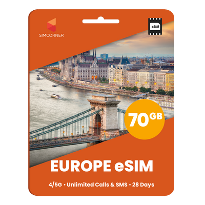 [eSIM] Europe Orange (28 Days - 70GB)