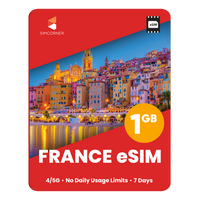 Thumbnail for France eSIM: 1GB - 7 Days - SimCorner