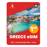 Thumbnail for Greece eSIM: 1GB - 7 Days - SimCorner