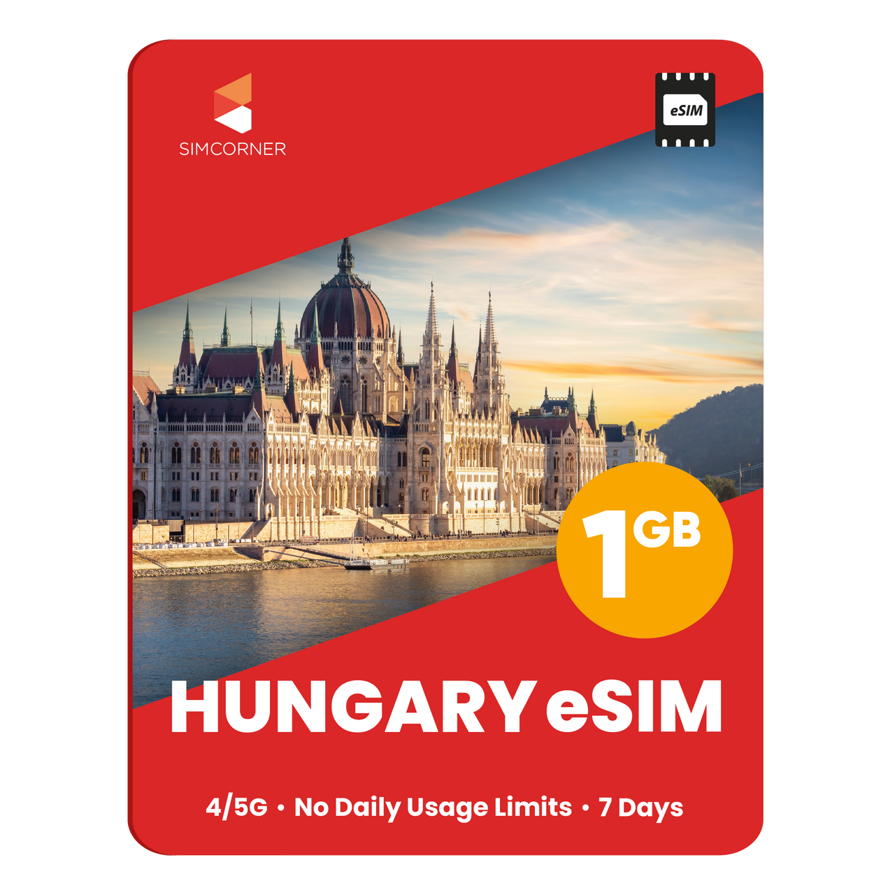 Hungary eSIM: 1GB - 7 Days - SimCorner