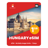 Thumbnail for Hungary eSIM: 1GB - 7 Days - SimCorner