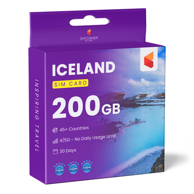 Iceland Travel Sim Card 200GB