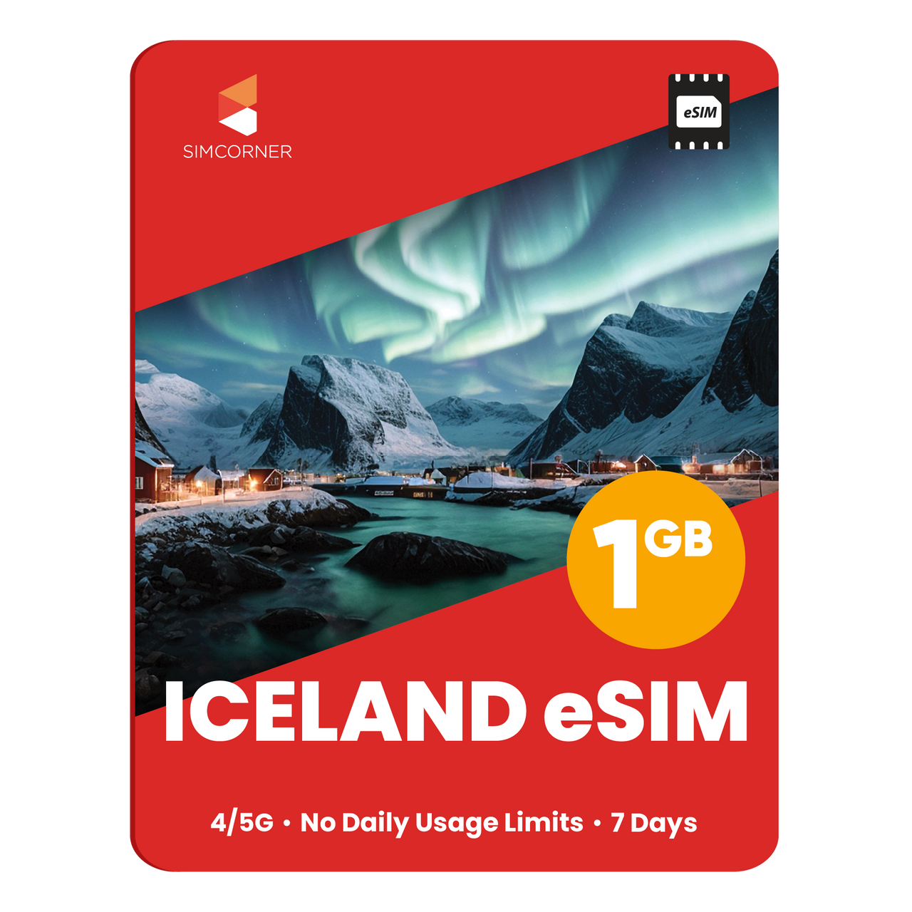 Iceland eSIM: 1GB - 7 Days - SimCorner