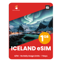 Thumbnail for Iceland eSIM: 1GB - 7 Days - SimCorner