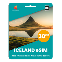 Thumbnail for [eSIM] Iceland eSim Card (30GB) - SimCorner