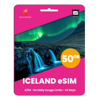 Thumbnail for Iceland eSIM: 50GB - 45 Days
-SimCorner