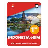 Thumbnail for Indonesia eSIM: 1GB - 7 Days - SimCorner