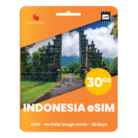 Thumbnail for Indonesia eSIM: 30GB - 30 Days | SimCorner