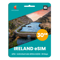 Thumbnail for [eSIM] Ireland eSim Card (30GB) - SimCorner