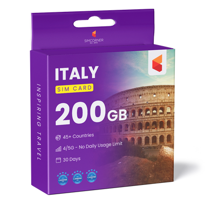 Italy Travel Sim Card 200GB