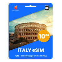 Thumbnail for Italy eSIM: 10GB - 30 Days
-SimCorner