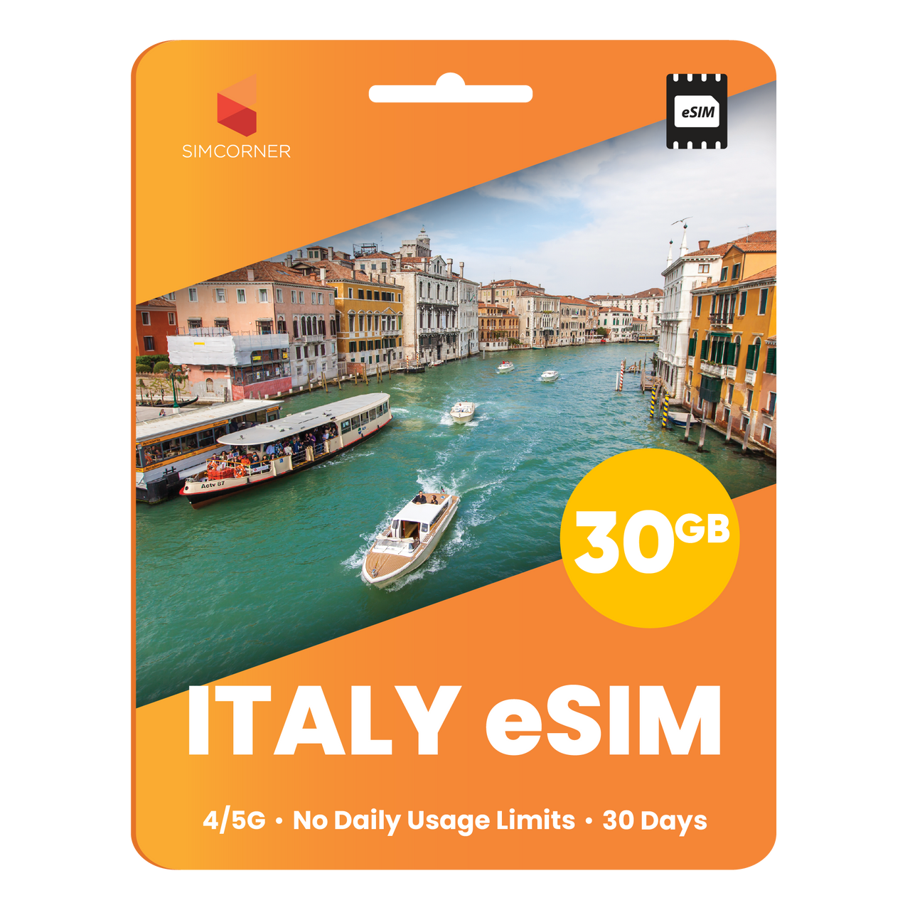 Italy eSIM: 30GB - 30 Days