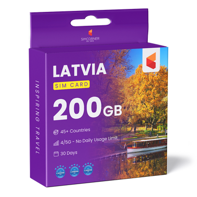 Latvia Travel Sim Card 200GB