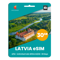 Thumbnail for [eSIM] Latvia eSim Card (30GB) - SimCorner