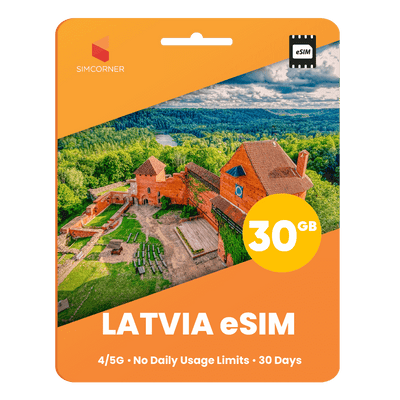 Latvia eSIM: 30GB - 30 Days