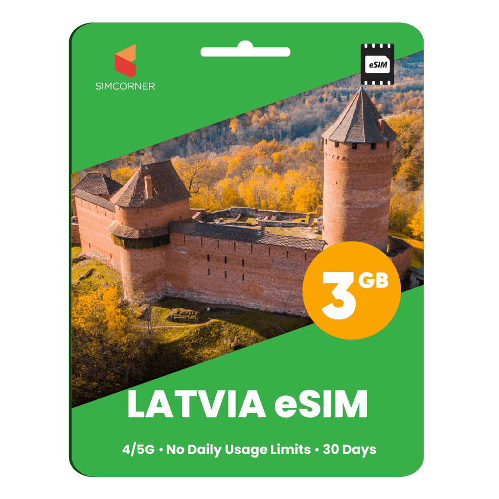 Latvia eSIM: 3GB - 30 Days