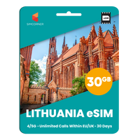 Thumbnail for [eSIM] Lithuania eSim Card (30GB) - SimCorner